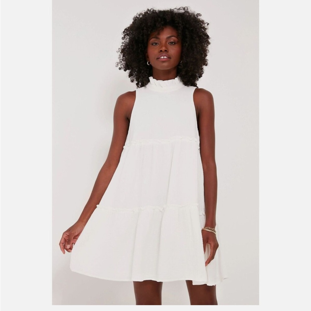 Tuckernuck Pomander Place NWOT White Gauze Cotton Morgan Swing Dress Size L
